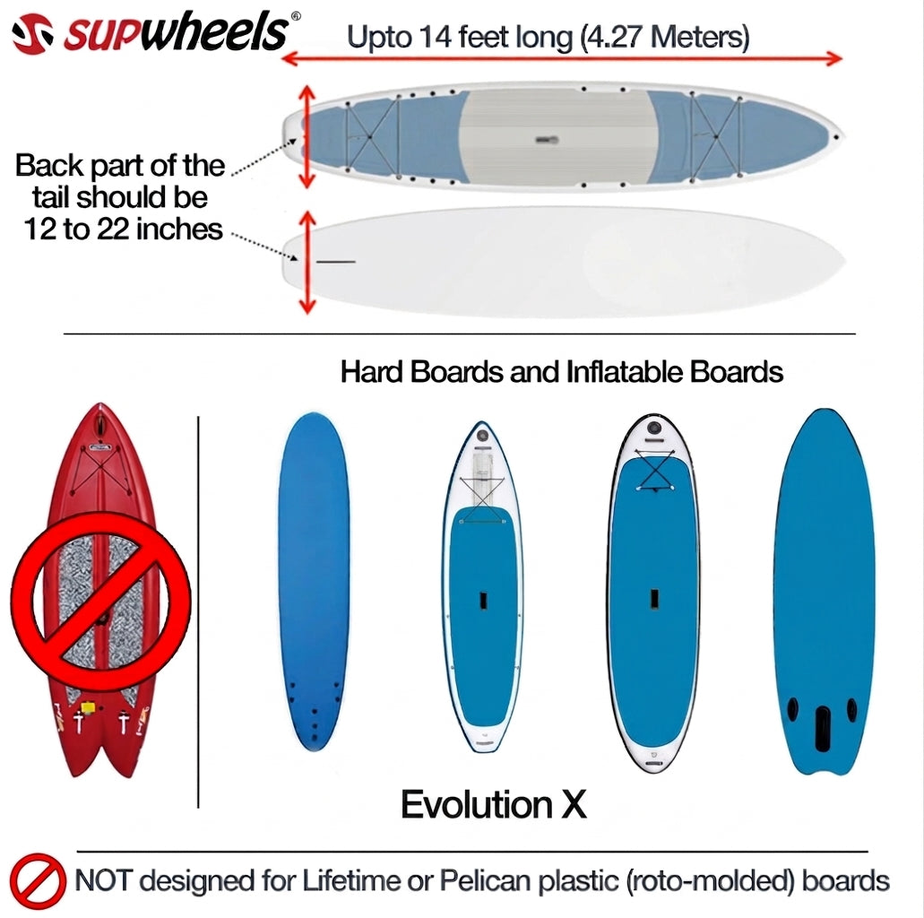 EVOLUTION-X - Inflatable and Hard Paddleboards BIke Trailer - Extended axle