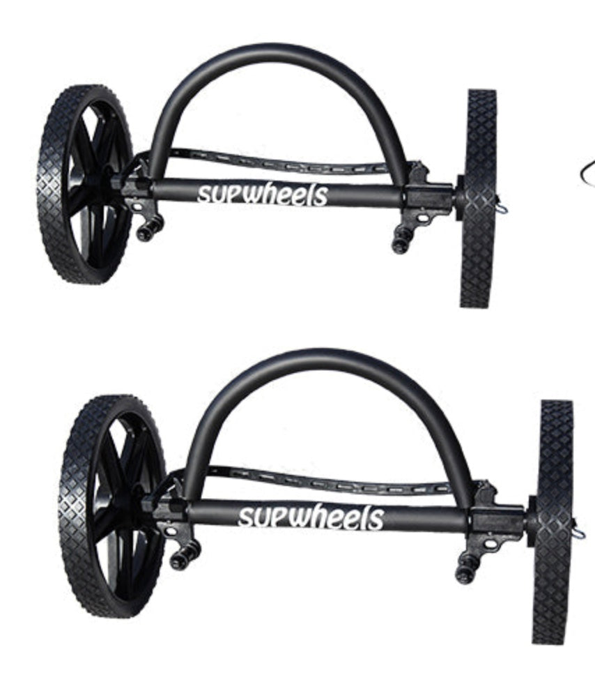 fahrradanhänger sup board SUP Wheels TWO PACK EVOLUTION paddle board bike trailer + 2 Extra Bungee Cords