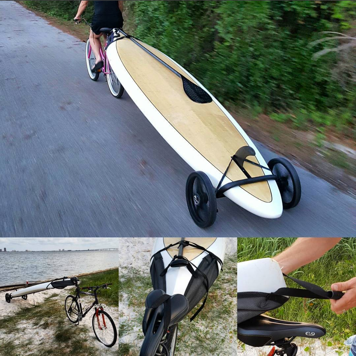 EVOLUTION Paddle Board Bike Trailer - avec poignée à sangle (vélo ou marche)