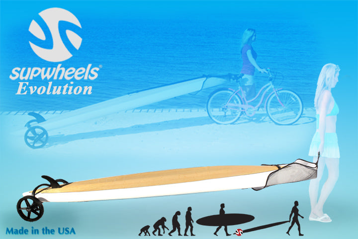 LOT DE DEUX - EVOLUTION Paddle Board Bike Trailer - avec poignée à sangle (vélo ou marche) 